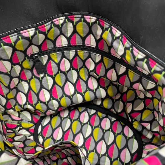 Vera Bradley Black Iconic Glenna Satchel Bag - Picture 12 of 15